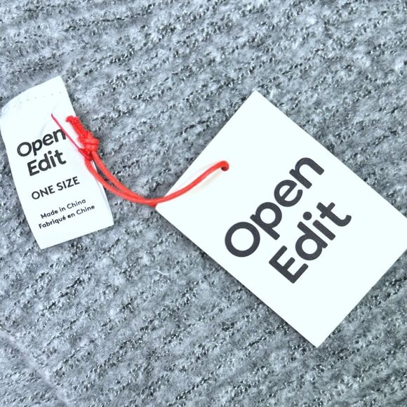 Open Edit Gray Knit Scarf Wrap - 70” x 11” - Picture 4 of 4